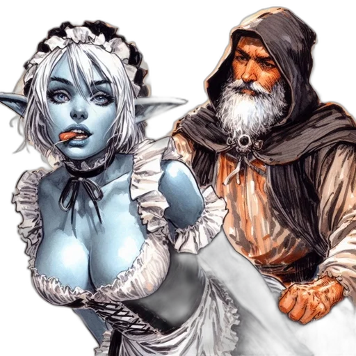fantasy art, comic book art, concept art, watercolor transparent PNG cut-out