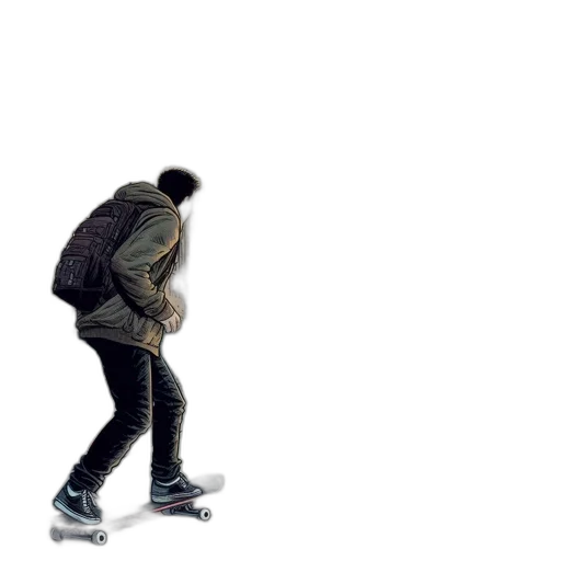 jacket, robot, staff, shoes transparent PNG cut-out