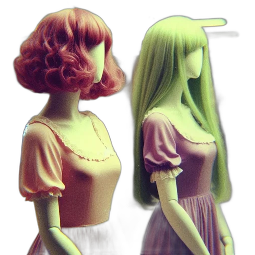 dress, mask, hair, 3d render transparent PNG cut-out