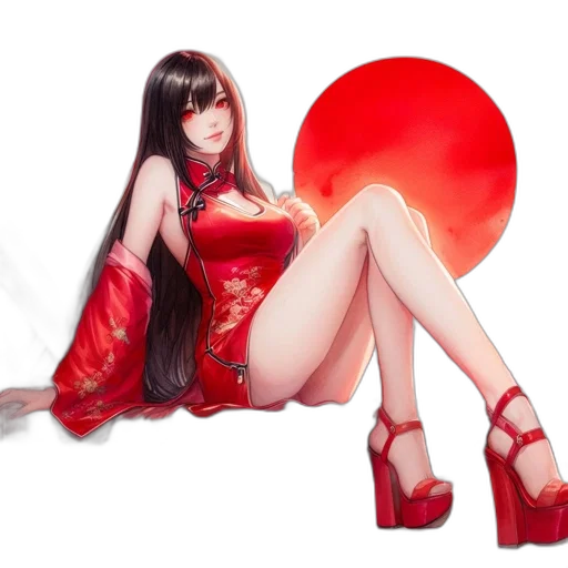 dress, fantasy art, anime, concept art transparent PNG cut-out