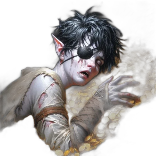 face, creature, staff, fantasy art transparent PNG cut-out
