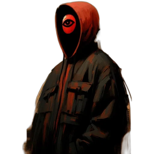 jacket, mask, face, creature transparent PNG cut-out