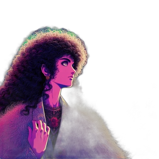 hair, jacket, face, concept art transparent PNG cut-out
