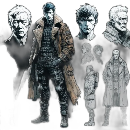 jacket, concept art, comic book art, cyberpunk transparent PNG cut-out