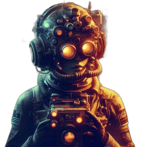 robot, mask, face, weapon transparent PNG cut-out