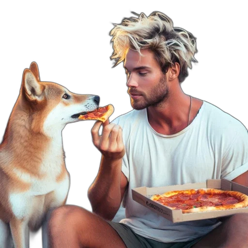 food, animal, photorealistic, vaporwave transparent PNG cut-out