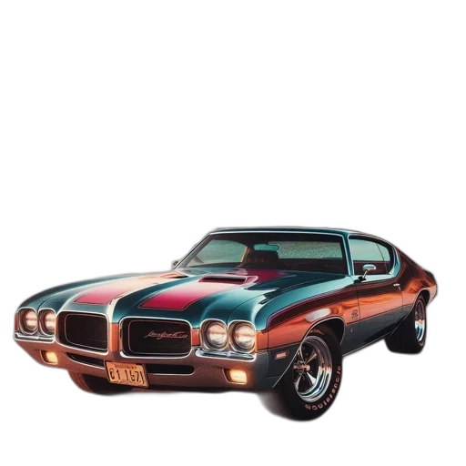 car, photorealistic, 3d render, vintage transparent PNG cut-out