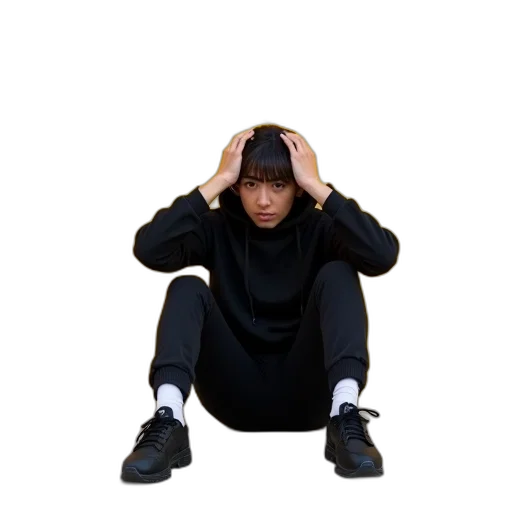 hat, jacket, face, shoes transparent PNG cut-out