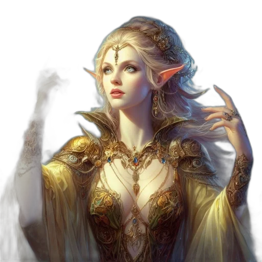 dragon, dress, staff, face transparent PNG cut-out