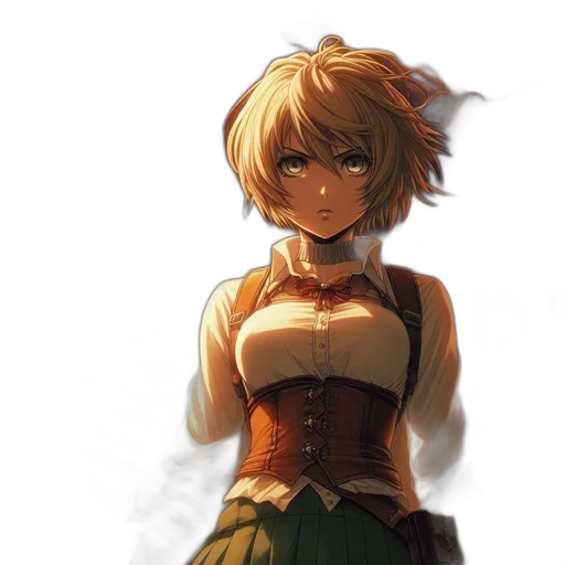 dress, face, staff, weapon transparent PNG cut-out