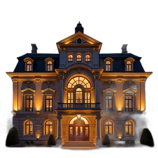 building, concept art, 3d render, photorealistic transparent PNG cut-out