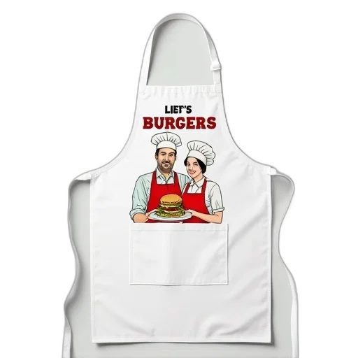 white, apron, pocket, front transparent PNG cut-out
