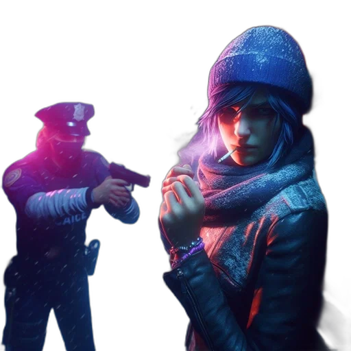 weapon, jacket, concept art, cyberpunk transparent PNG cut-out