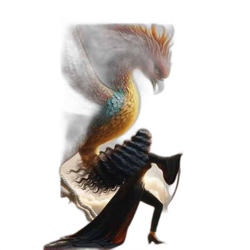 dragon, shoes, creature, staff transparent PNG cut-out
