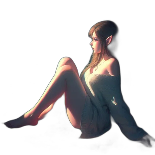 dress, creature, face, staff transparent PNG cut-out