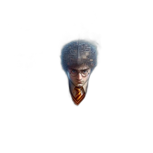 face, hair, creature, staff transparent PNG cut-out