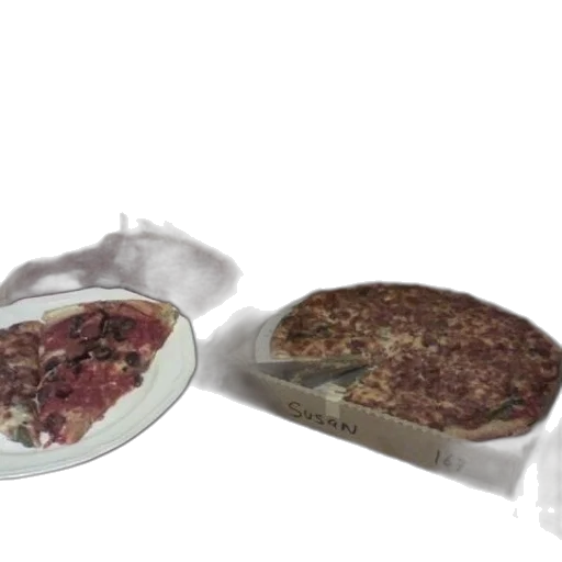 food, 3d render, two, pizzas transparent PNG cut-out