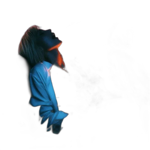mask, hair, face, jacket transparent PNG cut-out