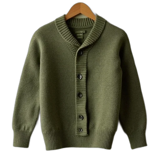 jacket, green, earth tones, knit transparent PNG cut-out