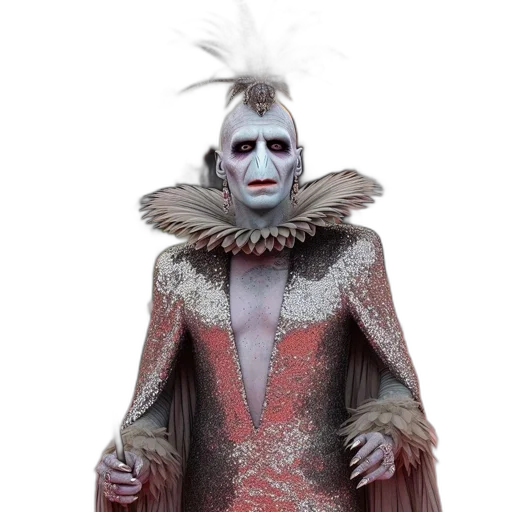 creature, mask, jacket, dress transparent PNG cut-out