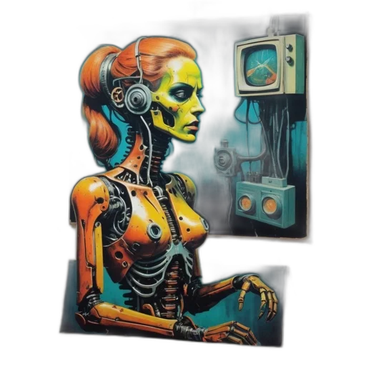 robot, jewelry, cyberpunk, concept art transparent PNG cut-out