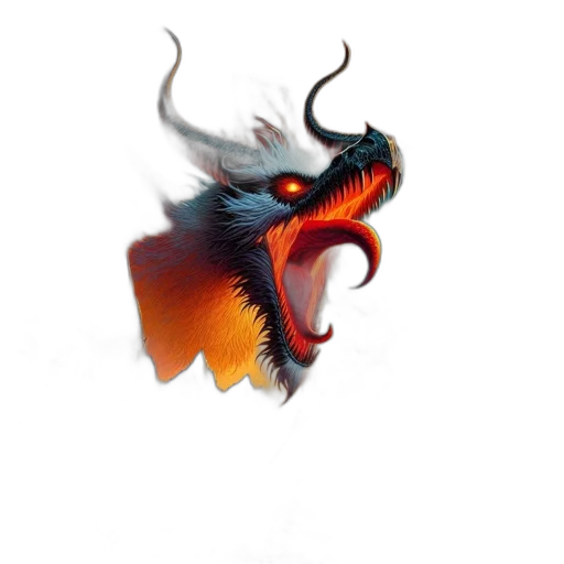 dragon, creature, mask, staff transparent PNG cut-out