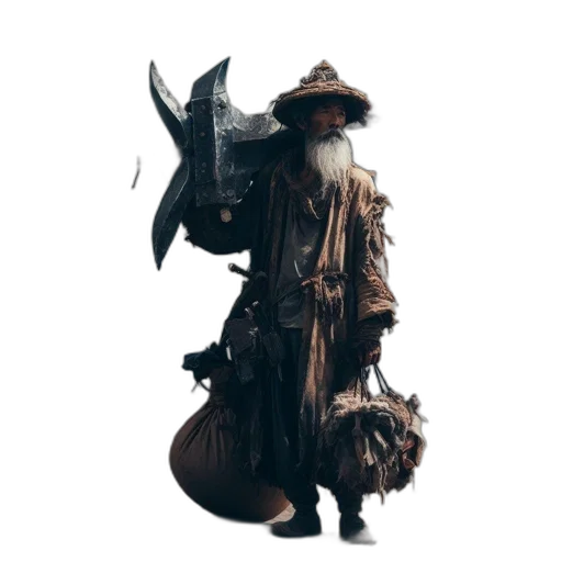 hat, staff, creature, animal transparent PNG cut-out