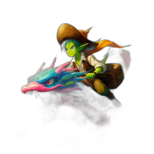 dragon, staff, weapon, hat transparent PNG cut-out