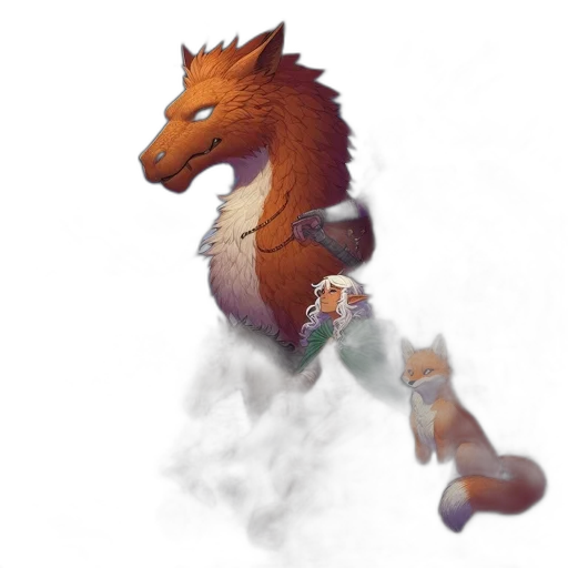 dragon, staff, creature, sword transparent PNG cut-out
