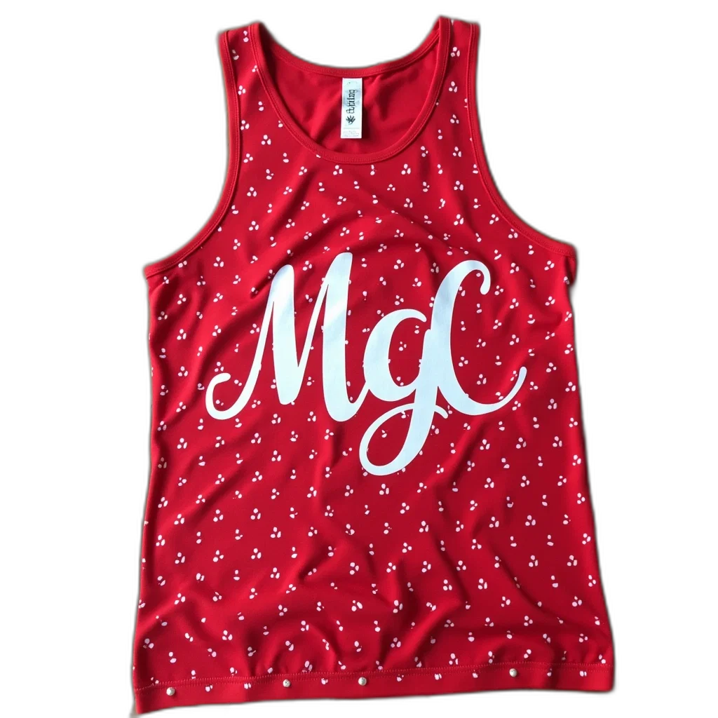 red, tank, top, white transparent PNG cut-out
