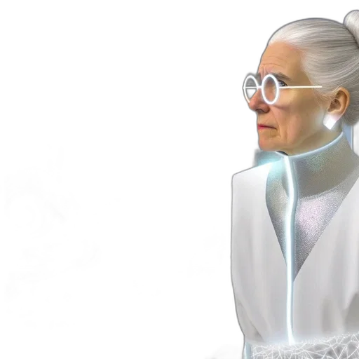 concept art, 3d render, elderly, woman transparent PNG cut-out