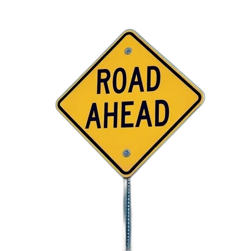 road, work, ahead, sign transparent PNG cut-out