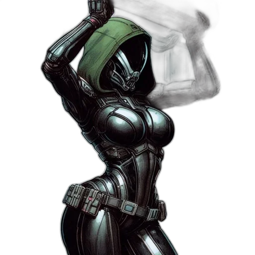 robot, mask, dress, concept art transparent PNG cut-out