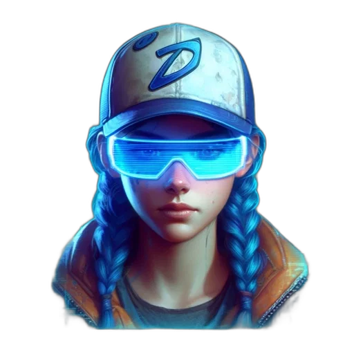 face, hat, cyberpunk, concept art transparent PNG cut-out