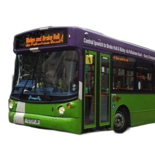 green, purple, bus, destination transparent PNG cut-out