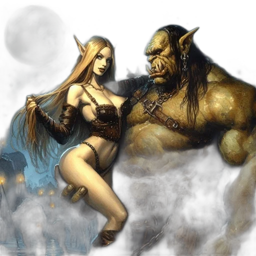 fantasy art, concept art, comic book art, photorealistic transparent PNG cut-out