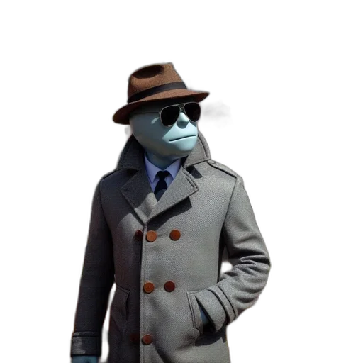 jacket, mask, staff, robot transparent PNG cut-out