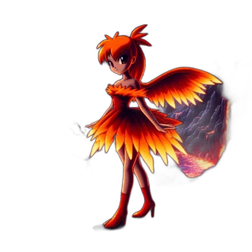 dress, dragon, animal, staff transparent PNG cut-out