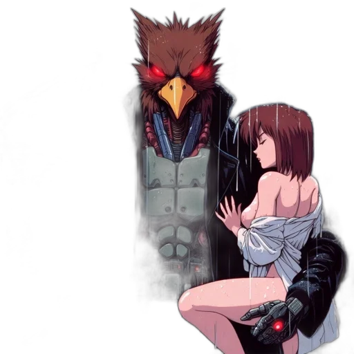 jacket, mask, weapon, pixel art transparent PNG cut-out