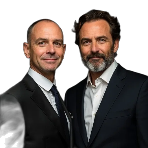 staff, two, actors, mann transparent PNG cut-out