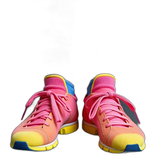 shoes, 3d render, photorealistic, neon transparent PNG cut-out