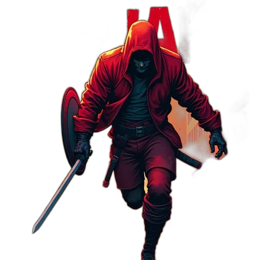 jacket, staff, sword, weapon transparent PNG cut-out