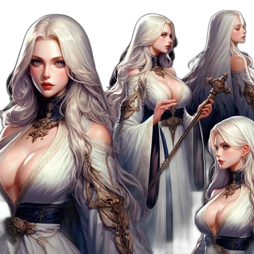 dress, dragon, sword, fantasy art transparent PNG cut-out