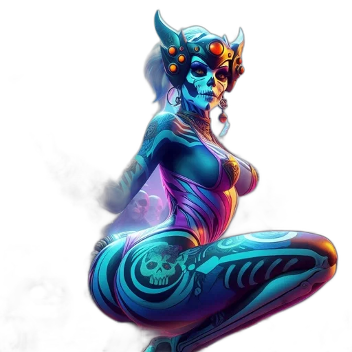 dress, concept art, fantasy art, cyberpunk transparent PNG cut-out
