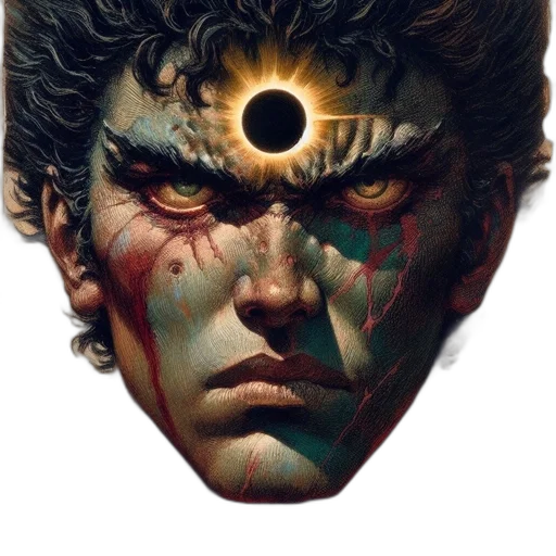 face, mask, crown, weapon transparent PNG cut-out