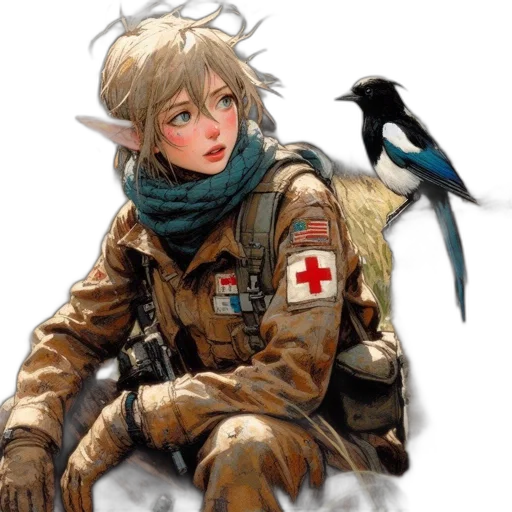 jacket, weapon, staff, concept art transparent PNG cut-out