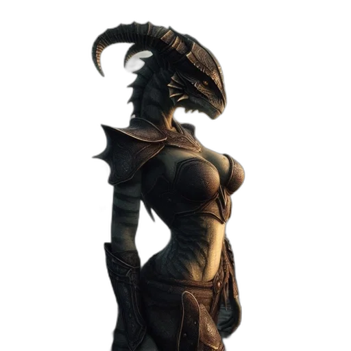dragon, dress, mask, staff transparent PNG cut-out