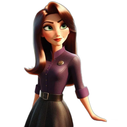staff, dress, 3d render, cartoon transparent PNG cut-out