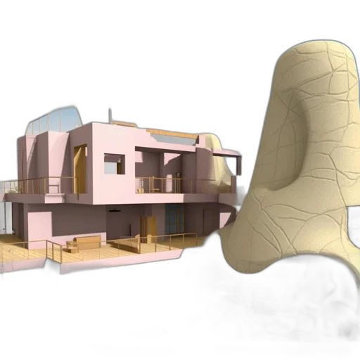 furniture, building, 3d render, concept art transparent PNG cut-out