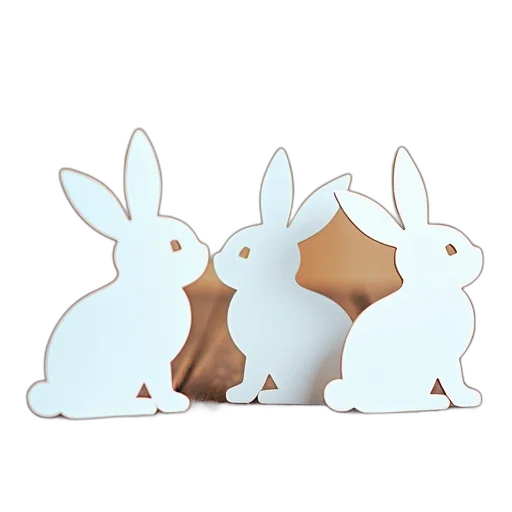 3d render, easter, bunny, cutouts transparent PNG cut-out